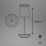 Lampy stojące - Briloner Lampa stołowa LED 7507015, antracyt RGBW IP44 ściemniacz dotykowy - miniaturka - grafika 1