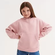 Bluzki dla dziewczynek - Reserved - Bluza z kapturem - Różowy - miniaturka - grafika 1