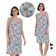 Bielizna nocna - KOSZULA NOCNA VIENETTA 42 44 XL piżama letnia na ramiączkach liście klonu - miniaturka - grafika 1