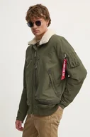 Kurtki męskie - Alpha Industries kurtka bomber męski kolor zielony zimowa 148128 - miniaturka - grafika 1
