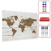 Tablice i flipcharty - Tablica na magnesy METALboards,  jasna mapa 90x60 cm + zestaw akcesoriów - miniaturka - grafika 1