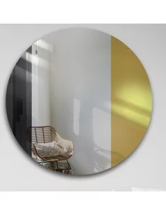 Okrągłe lustro dekoracyjne kolorowa tafla - czarno złota - ANTON, Dostępne wymiary: Średnica 140cm - Lustra - miniaturka - grafika 1