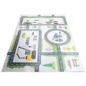 Dywany dla dzieci - Dywan dziecięcy skandynawski z placem budowy P1-T51 - miniaturka - grafika 1