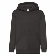 Bluzy dla dziewczynek - Bluza Dziecięca Z Kapturem Rozpinana Czarny r. 9-11(140) - miniaturka - grafika 1
