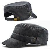Czapki i chusty sportowe męskie - Czapka z daszkiem MĘSKA patrolówka jeansowa - miniaturka - grafika 1