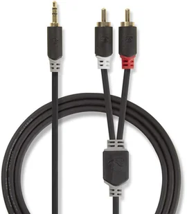 Nedis Aux Audio Cable 3.5 mm -> 2x RCA 0.5m Black - Kable komputerowe i do monitorów - miniaturka - grafika 1