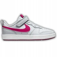 Buty dla dziewczynek - NIKE COURT BOROUGH LOW BIAŁE BUTY DZIECIĘCE ROZMIAR 33,5 SPORTOWE NA RZEPY - miniaturka - grafika 1