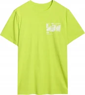 Koszulki męskie - Męska koszulka bawełniania 4F M2106 casualowy T-SHIRT sportowy R. L - miniaturka - grafika 1