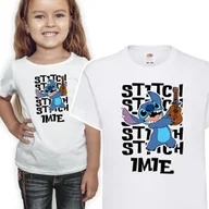 Koszulki męskie - Koszulka Dziecięca 134-140 Lilo i Stitch Biała Wzo - miniaturka - grafika 1