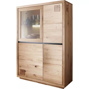 Kredens I Drewniany z Dzikiego Dębu Lewy WZ-0159-6701 WZ-0159 Dąb G+K Meble Dąb Dziki Olejowany, Czarny - Kredensy - miniaturka - grafika 1