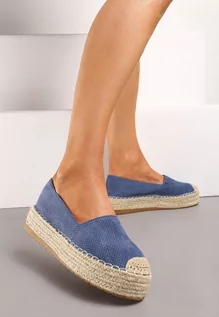 Espadryle damskie - Niebieskie Casualowe Espadryle na Grubej Podeszwie Ozdobionej Plecionką Honorelle - grafika 1