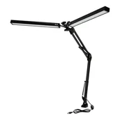 Lampy stojące - Podwójna Lampka Biurkowa Regulowana 28W Czarna Kreślarska Regulacja Barwy - miniaturka - grafika 1