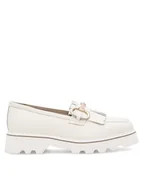 Półbuty damskie - Badura Loafersy NECTOR-06W1-016 Biały - miniaturka - grafika 1