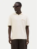 Koszulki męskie - Jack & Jones Polo Norrebro 12297926 Écru Relaxed Fit - miniaturka - grafika 1