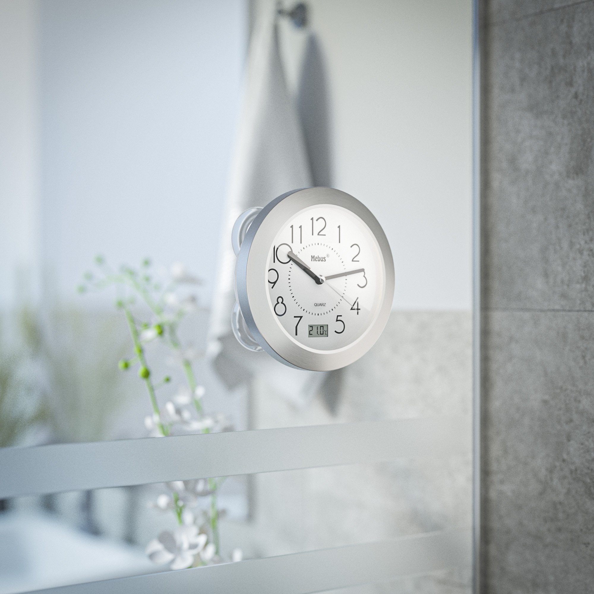 Mebus 41964 Quarz Badezimmeruhr