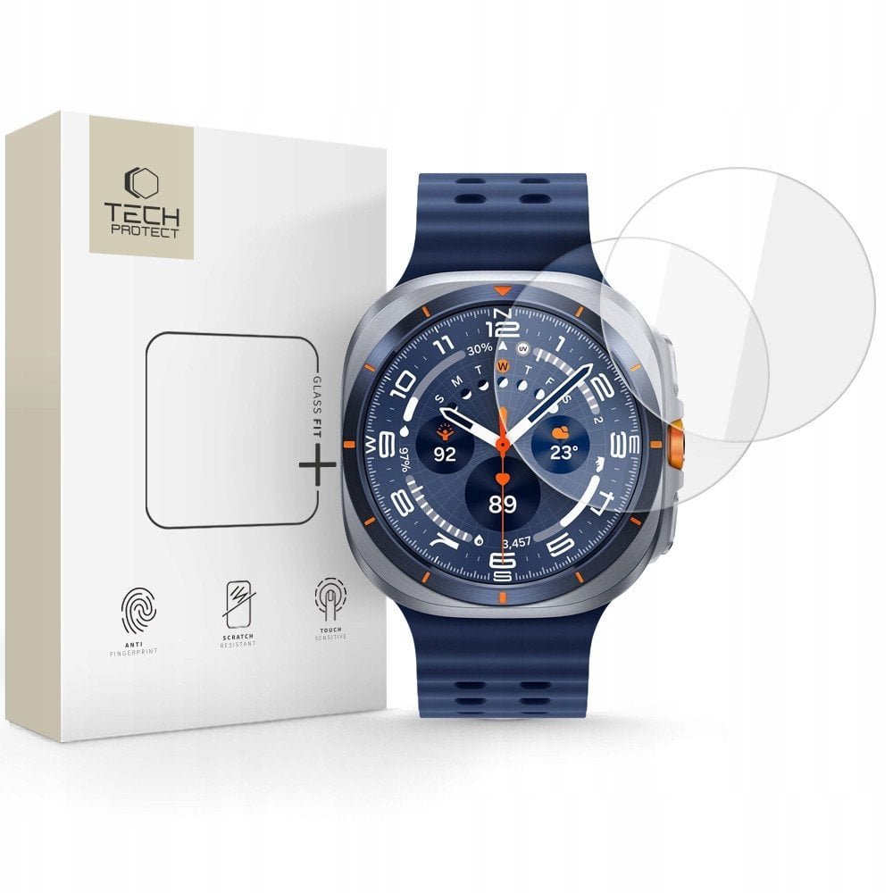 SZKŁO HARTOWANE TECH-PROTECT GLASS FIT+ 2-PACK SAMSUNG GALAXY WATCH ULTRA 2024 / 2025 47 MM CLEAR