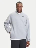 Bluzy męskie - adidas Bluza adicolor Spacer Drill JX1508 Szary Loose Fit - miniaturka - grafika 1