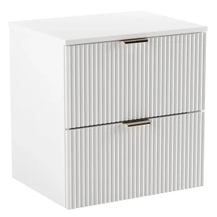 Biała Ryflowana Szafka Wisząca Pod Umywalkę Nablatową E8-Z44 - Szafki łazienkowe Biała Ryflowana Szafka Wisząca Pod Umywalkę Nablatową E8-Z44 - Szafki łazienkowe - miniaturka - grafika 1