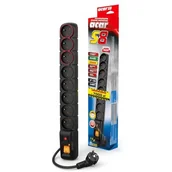 Listwy zasilające - HSK Listwa zasilająca Acar S8 DUAL 1,5m czarna LZACLZ815090 - miniaturka - grafika 1