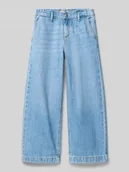 Spodnie i spodenki dla dziewczynek - Jeansy z szeroką nogawką z czystej bawełny model ‘COMET’ - miniaturka - grafika 1
