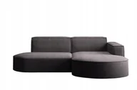 Narożniki - Sofa w kształcie L Modena narożnik tkanina Poso ciemnoszary prawy - miniaturka - grafika 1