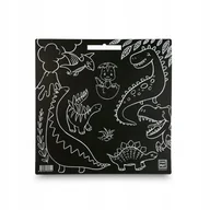 Przybory szkolne - PODKŁAD NA BIURKO 400x400mm STRIGO FUNNY MAT CZARNY DINOZAURY - miniaturka - grafika 1