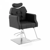 Fotele fryzjerskie - physa Fotel fryzjerski z podnóżkiem - 920 - 1070 mm - 200 kg - czarny, srebrny PHYSA CHARD BLACK - miniaturka - grafika 1