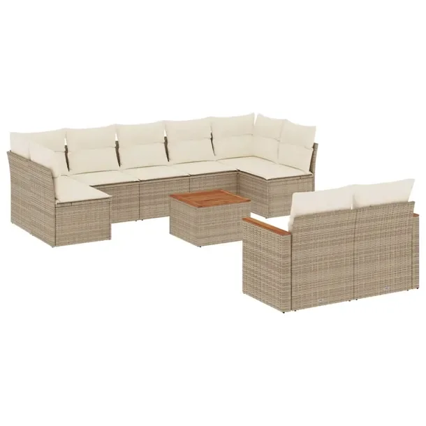 Zestaw mebli ogrodowych modułowych beżowy rattan PE 62 x 62 x 69 cm