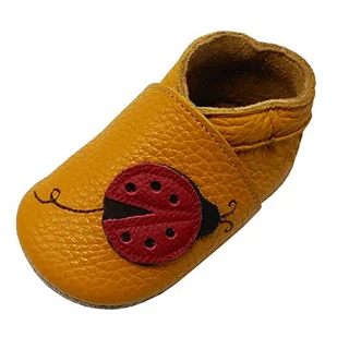 YIHAKIDS Dziecięce buciki do chodzenia po pierwszych spacerach, Pomarańczowa biedronka, 19/20 EU - Buty dla dziewczynek - miniaturka - grafika 1