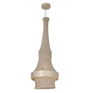 Lampy sufitowe - Bawełniana zwieszana lampa jadalniana Dota 5038 Amplex LED 20W 3000K rustykalna beżowa - miniaturka - grafika 1