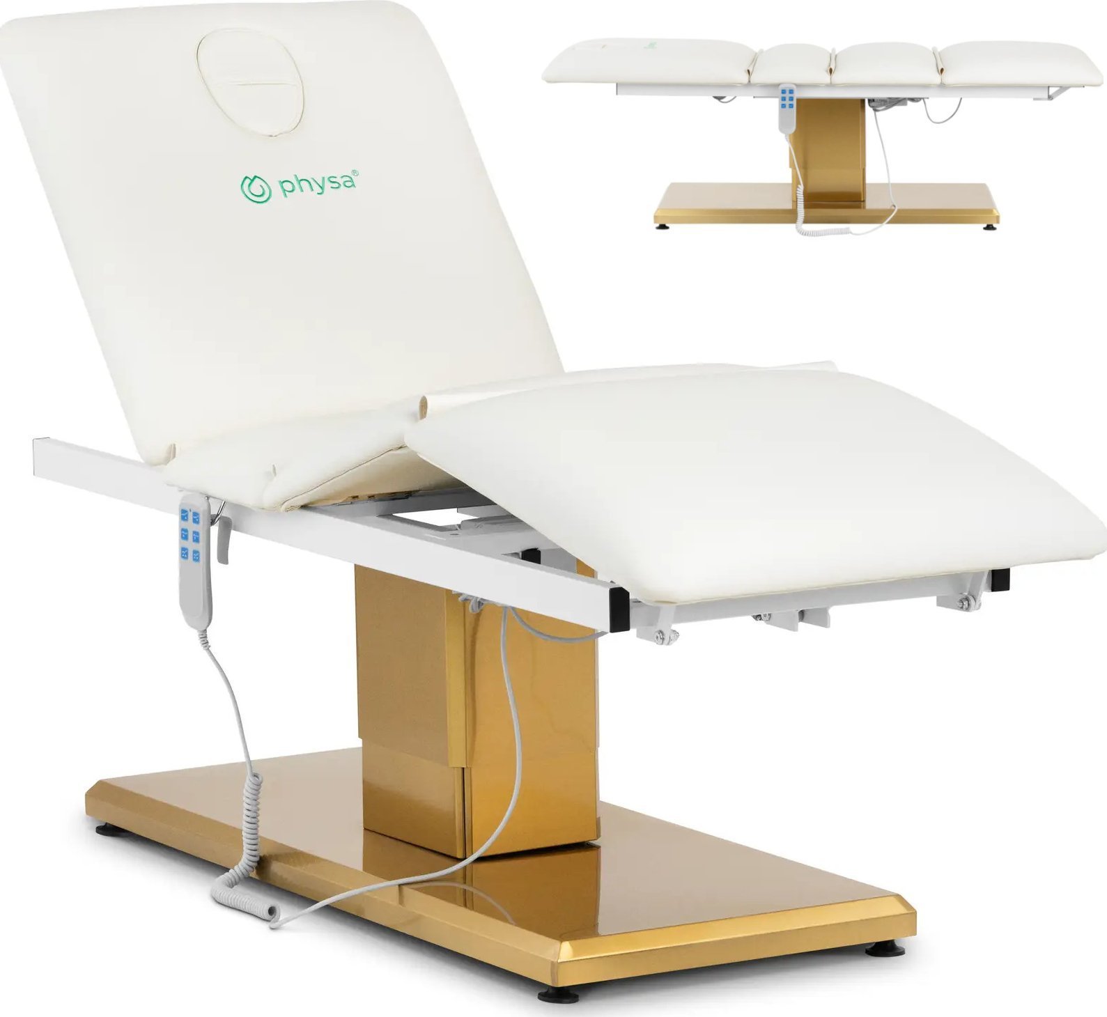 Physa Fotel kosmetyczny150 kg VITERBO - biało złoty