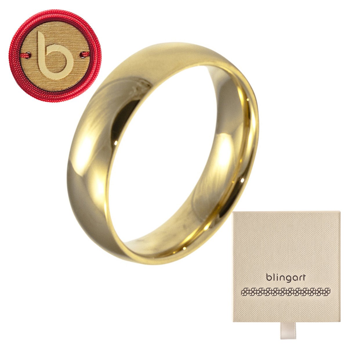 Obrączki ślubne pozłacane ze stali 316L