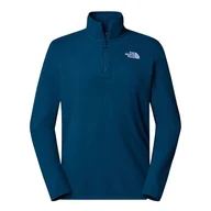 Bluzy sportowe męskie - Bluza The North Face 100 Glacier 1/4 Zip Fleece 0A855W1NO1 - granatowa - miniaturka - grafika 1