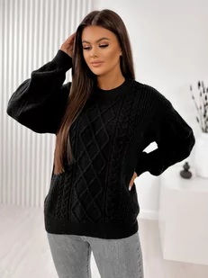 SWETER RAUTA CZARNY UNI - Ubra - Swetry damskie - miniaturka - grafika 1