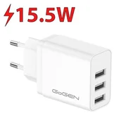 Ładowarki do telefonów - goGEN Ładowarka sieciowa ACH 301 3x USB-A 15,5W ACH301W) - miniaturka - grafika 1