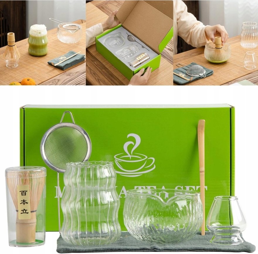 Zestaw 7W1 Do Miksowania Matcha Bambusowy Komplet Ceremonia Herbaty