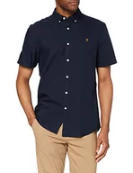 Koszule męskie - Farah Męska koszula Brewer Cotton Oxford Slim Fit, granatowy, 3XL - miniaturka - grafika 1