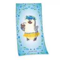 Okrycia kąpielowe dla dzieci - Ręcznik plażowy 75x150 Pan i Pani Panda niebieski dziecięcy bawełniany H23 - miniaturka - grafika 1