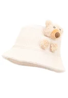 Czapki dla dzieci - Dziecięcy kapelusz na zimę KOOP z misiem ekri - miniaturka - grafika 1