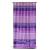 Firany - Firana na przelotkach 140 x 240 cm fioletowa, poziome pasy - miniaturka - grafika 1