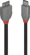 Kable USB - Kabel USB Lindy USB-C - micro-B 3 m Czarny (36623) - miniaturka - grafika 1