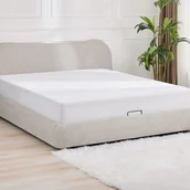 Meble do sypialni - Łóżko ze skrzynią 180 x 200 cm - Tkanina - Beżowy + Materac - VANARI - miniaturka - grafika 1