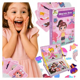 Zabawka KSIAŻKA MAGNETYCZNA edukacyjna UKŁADANKA przebieranki MODA 51 el - Układanki dla dzieci Zabawka KSIAŻKA MAGNETYCZNA edukacyjna UKŁADANKA przebieranki MODA 51 el - Układanki dla dzieci - miniaturka - grafika 1