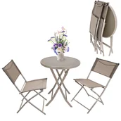 Meble ogrodowe - MEBLE NA BALKON OGRÓD TARAS składane komplet ZESTAW Stół 2 krzesła - miniaturka - grafika 1