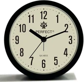 Zegary - Perfect Budzik FX-026 czarny 12 cm tykający - miniaturka - grafika 1
