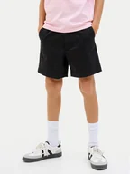 Spodenki damskie - Jack&Jones Junior Szorty materiałowe Jaiden 12275013 Czarny Loose Fit - miniaturka - grafika 1