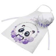 Śliniaki i fartuszki - Fartuch + Czapka Little Cook Panda zestaw małego kucharza Domarex - miniaturka - grafika 1