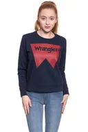 Bluzy damskie - Wrangler, Bluza damska, Logo Crew Navy W6087Hy35, rozmiar S - miniaturka - grafika 1