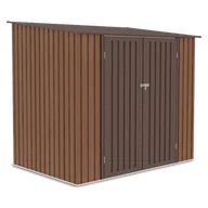 Altany ogrodowe - Domek narzędziowy KENT 222x149cm Walnut, metalowy, z drzwiami na zawiasy, wentylowany, funkcjonalny schowek na sprzęt ogrodowy i narzędzia Hardmaister - miniaturka - grafika 1