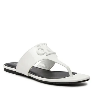 Japonki Calvin Klein Jeans Flat Sandal Slide Toepost Mg Met YW0YW01342 Bright White YBR - Klapki i japonki damskie - miniaturka - grafika 1